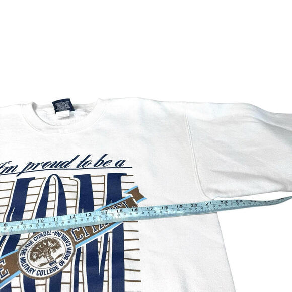 Vintage Jansport The Citadel Mom Sweatshirt White Made in USA Military Academy L - Picture 6 of 7